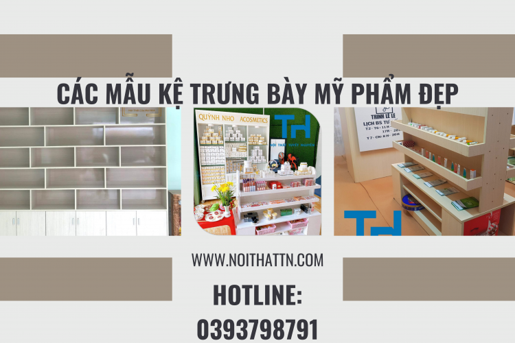 mẫu kệ trưng bày mỹ phẩm