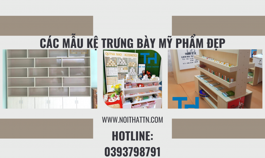 mẫu kệ trưng bày mỹ phẩm