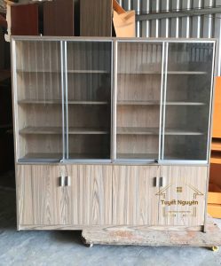 tủ trưng bày cửa lùa gỗ công nghiệp